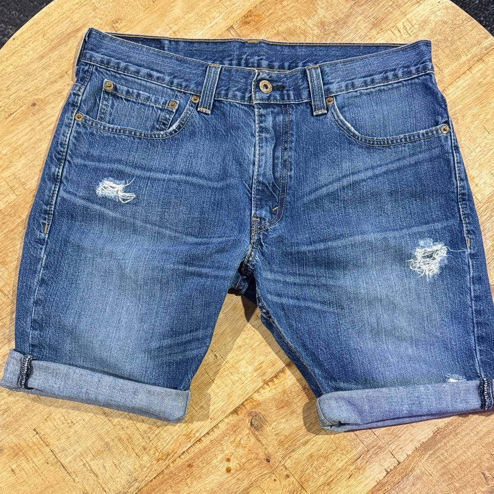 Levi's Distressed Blue Jean Shorts